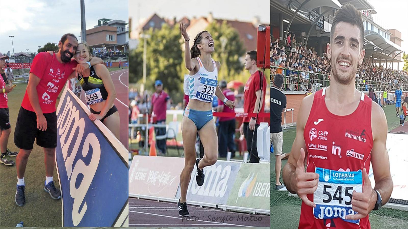 Raquel Alvarez, Campeona de España en altura , Marta Pérez en 1500 m. y Mario Arancon decatlón.